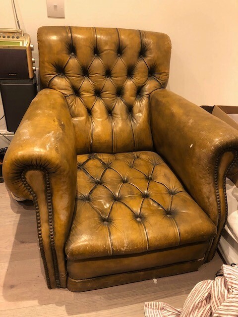 Vintage brown leather armchair | in Hackney, London | Gumtree