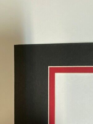 Picture Frame Double Mat CUSTOM FOR jheath  Black with red liner