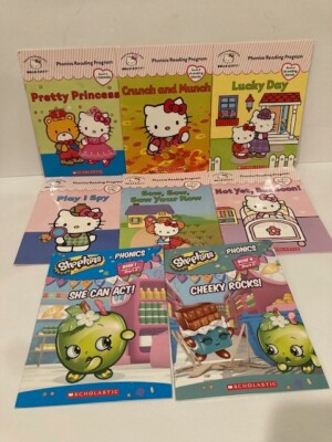 Hello Kitty Phonics Reading Program Lot of 6 & Lot of 2 Hopkins Phonics