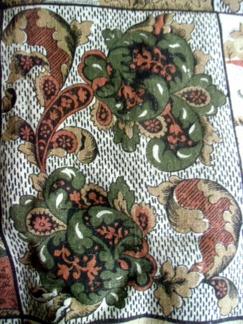 Antique linen fabric 4 YARDS Hailsham hand printed in England for Greeff