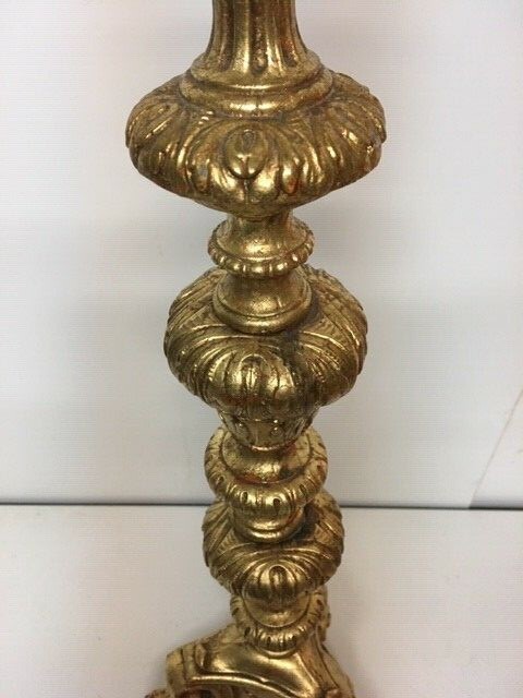 Vintage Regency Gold Gilded Over Cast Iron Floor Lamp