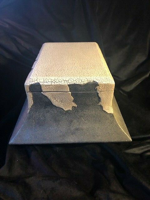 Maitland and Smith Shagreen LARGE Black/ Ivory Box