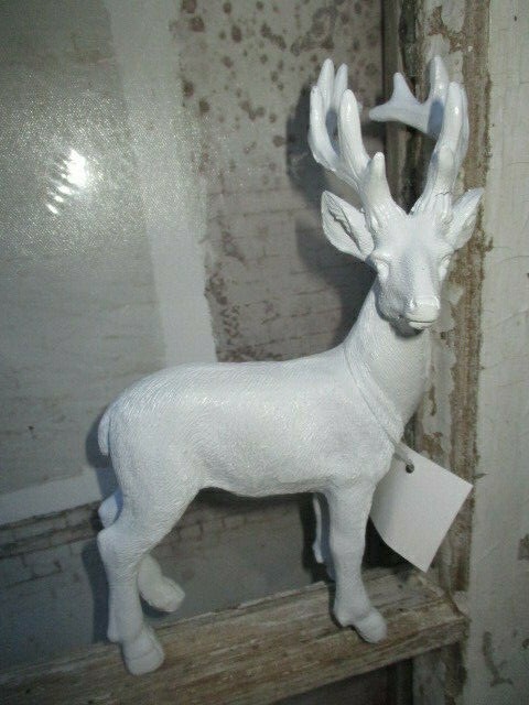 Elch Hirsch Renntier WeiÃ Antik Shabby Vintage Nostalgie Weihnachten Herbst 