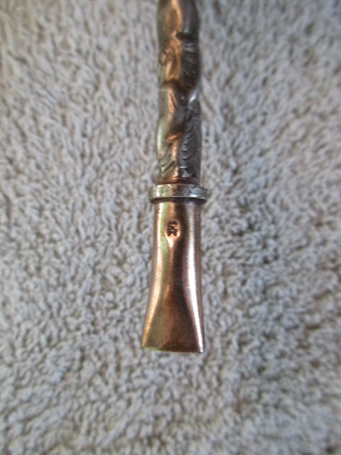 BEAUTIFUL ORNATE VINTAGE MATE TEA STRAW 18K GOLD MOUTHPIECE ARGENTINA / SILVER ?