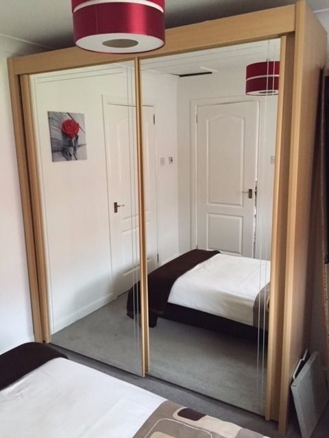 Harveys Lima Double Mirrored Sliding Wardrobe Beech In Stanley