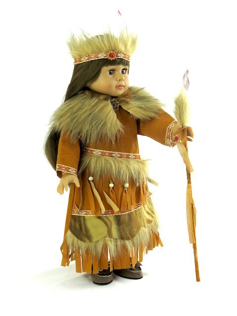 New Native American Indian Costume Speer Dress Up 18"American Fashion World Doll