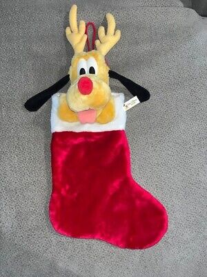Disney Pluto Reindeer Plush Christmas Stocking - Vintage