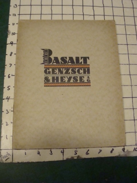 Original Vintage 1926 TYPEFACE CATALOG -- BASALT / GENZSCH & HEYSE modern font