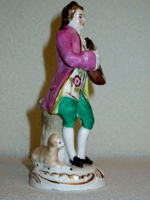 Sitzendorf Antique Dresden Musician Porcelain Hand Painted Figurine Signed
