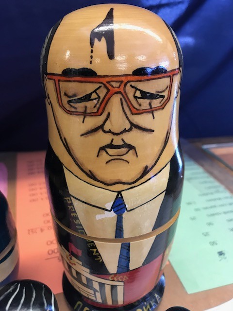 Vintage Gorbachev Russian Presidents Wood Nesting Dolls