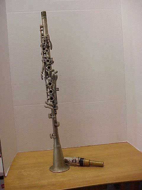 Antique P.X. Laube Metal Clarinet and Case Free Shipping