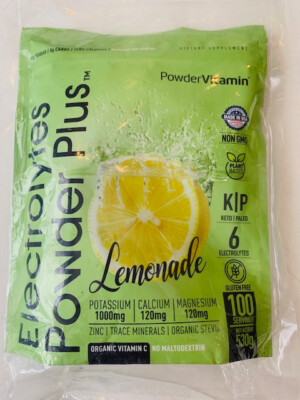 PowderVitamin Electrolytes Powder Plus - Lemonade - 100 Servings - Exp 02/26