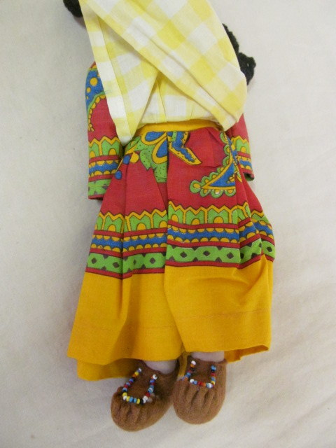 Vintage Handmade Native American Indian/w Baby Cloth Doll With Beaded Moccasins
