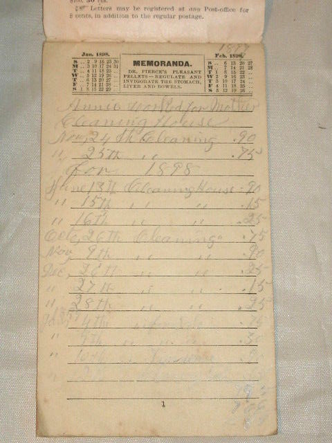 Antique Victorian Era 1898 LADIES NOTEBOOK & CALENDAR Advertising Premium  GC