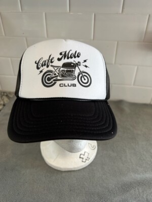 Urban Outfitters Otto Cafe Moto Club Trucker House Black/White Size NWT One Size