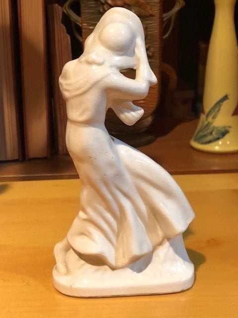 Vintage Lady White Porcelain Figurine - Art Deco