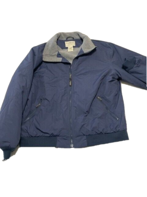 LL Bean Men s Sherpa Lined Bomber Jacket Size Large Blue eBay
