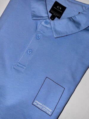 A|X ARMANI EXCHANGE Regular-Fit Milano Polo Shirt, MED, LIMITED-EDITION! NEW! 