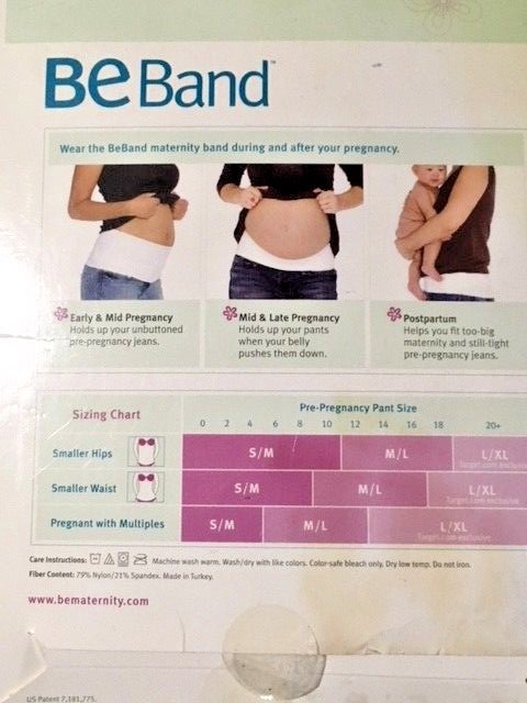 BeBand  Maternity  Belly Band  Pregnancy White size M/L  New in Box