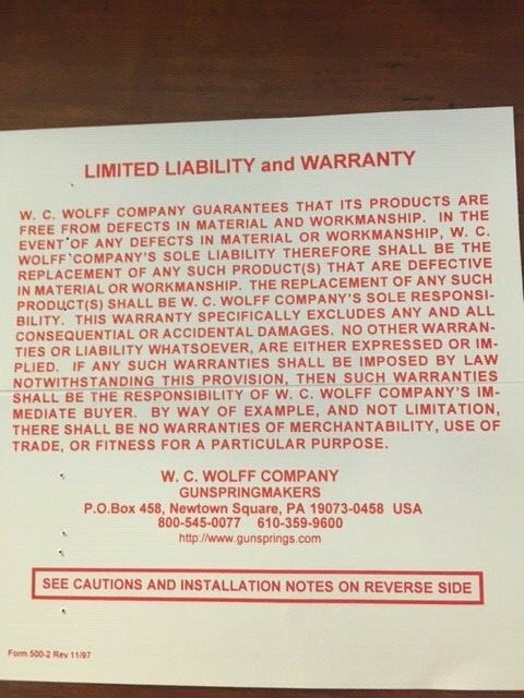 CZ 75 85 97 B Models Reduced Full or Extra Power Recoil & Firing Pin Spring Kits