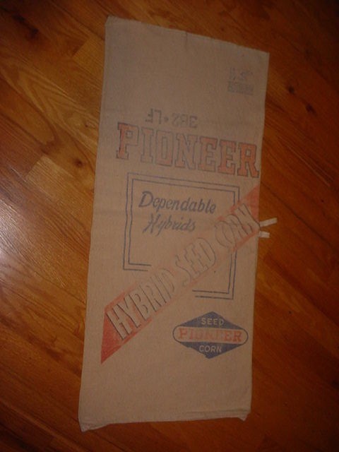 Vintage PIONEER Hybrid Seed Corn Cloth Sack Bag - Hemmed used as a  Dish Towel