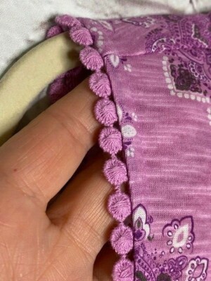 Medium/Large/XL New Violet Purple Cotton Cami Tank Top Shirt Top Lace Print 