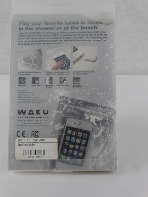 Waku Aqua Pouch Water Proof Speaker for iPhone and SmartPhone or MP3