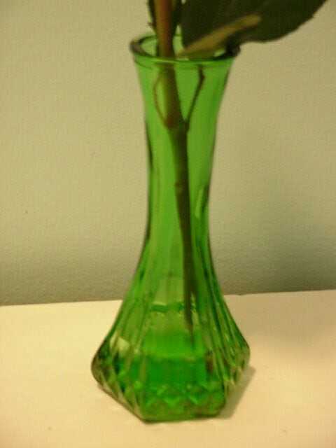 Vintage Hoosier Green Glass Petite Bud Vase