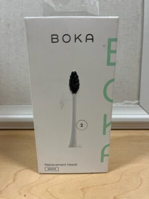 Boka Electric Toothbrush Replacement Heads White 2 Heads in Pack, NEW