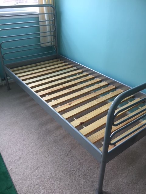 Ikea Single Metal Bed Frame + Mattress (if required) | in ...