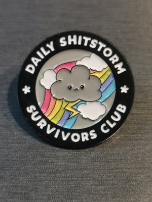 DAILY SHITSTORM SURVIVORS CLUB Funny Comic Pin Badge Patch New High Quality