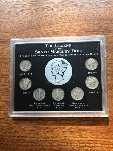 1916-1945 The Legend of the Silver Mercury Dime Collection - 7 Coins as Pictured