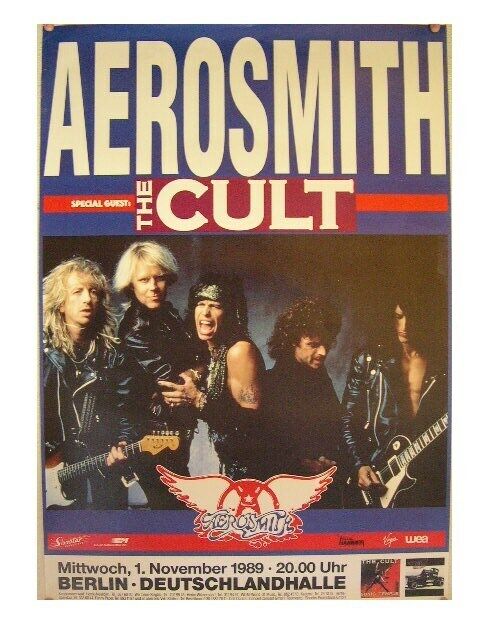 Aerosmith The Cult Poster Concert Gig German 1989