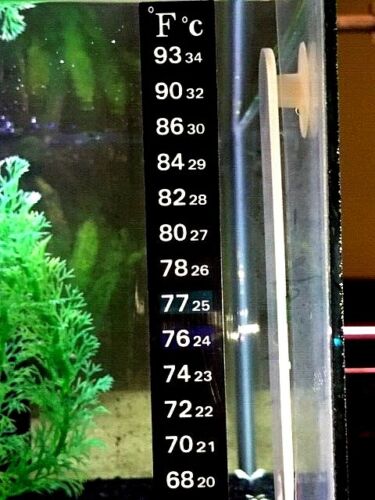 1 Aquarium Fish Tank Thermometer Temp Sticker Stick On **FAHRENHEIT IN BOLD!**