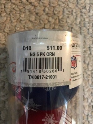 NY GIANTS CHRISTMAS LOT NFL NY GIANTS CHRISTMAS ORNAMENTS LOT