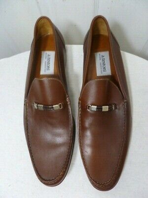 a.testoni MEN S BROWN LEATHER CLASSIC LOAFER DRESS SHOES MADE IN ITALY 12 G $600