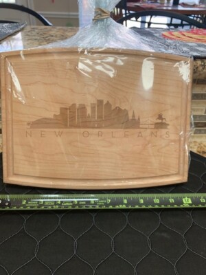 MAPLE LEAF AT HOME CUTTING BOARD Laser Etched New Orleans Louisiana City Skyline