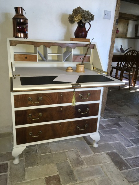 Vintage Refurbished Writing Bureau Study Computer Desk Painted