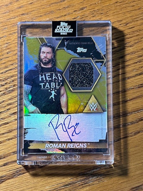 2021 Topps WWE Fully Loaded Roman Reigns Auto Chair Relic #d