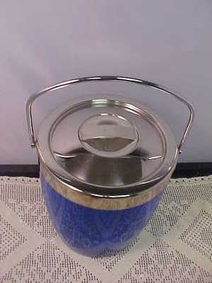 Blue Ice Bucket By Casa Moda Stainless Steel Over Blue Has Scratches On Blue