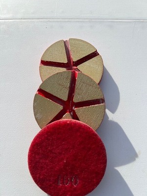 Quantity 3 pieces. Ceramic 3'' polishing pads. #100