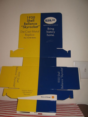 Shell Bellanca Skyrocket Plane #2/Series Cardboard Shelf Ad Sign NOS 26.5x20'' 
