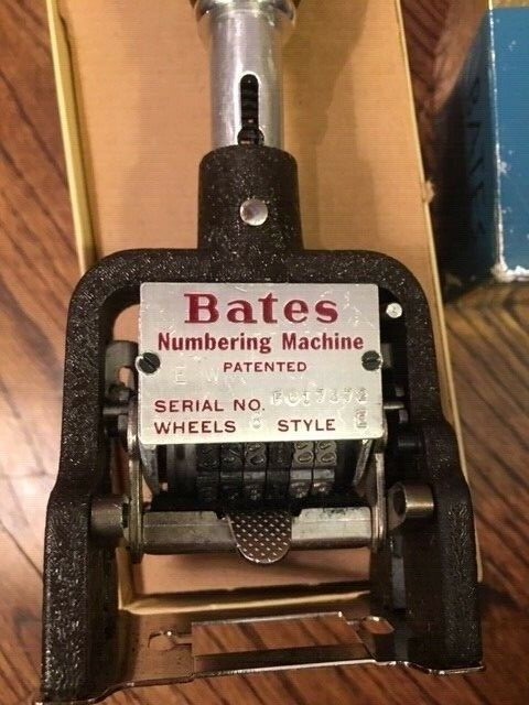 Bates Numbering Machine