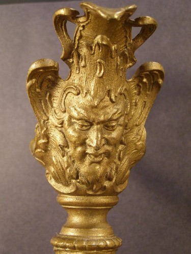 19 c Victorian Bronze Figure Portrait Aesthetic Movement Ormolu Urn Pitcher Ewer