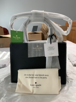 KATE SPADE NEW YORK 25th Thompson Street Sam Icon Black Leather Small Tote, NWT