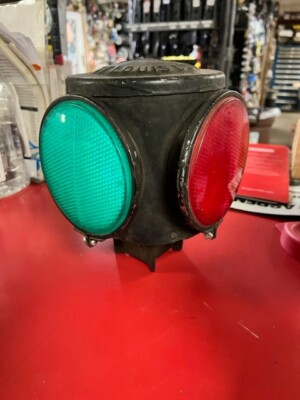 Antique Handlan Frisco Switch Lantern Light RR Lamp 4-Way VTG (1 lens missing)