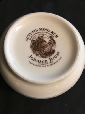Johnson Bros. Autumn Monarch Mug, Brown Turkey and Pumpkin Border
