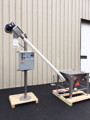 Hapman Helix Flexible Screw Conveyor with Bulk Hopper for Bulk Material Handling