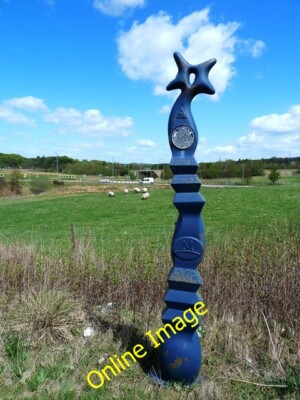 Photo 6x4 Millennium Milepost Uddington One of the marker posts put up by c2013