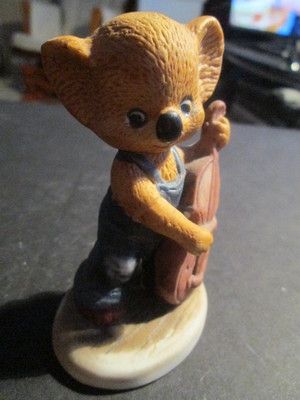 Resin Mouse figurine with Cello 3 1/2